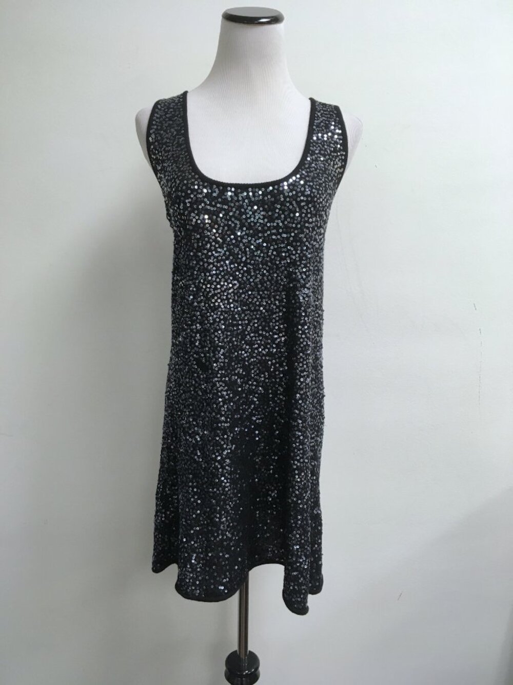 Graham & Spencer black cashmere silk sequin dress S